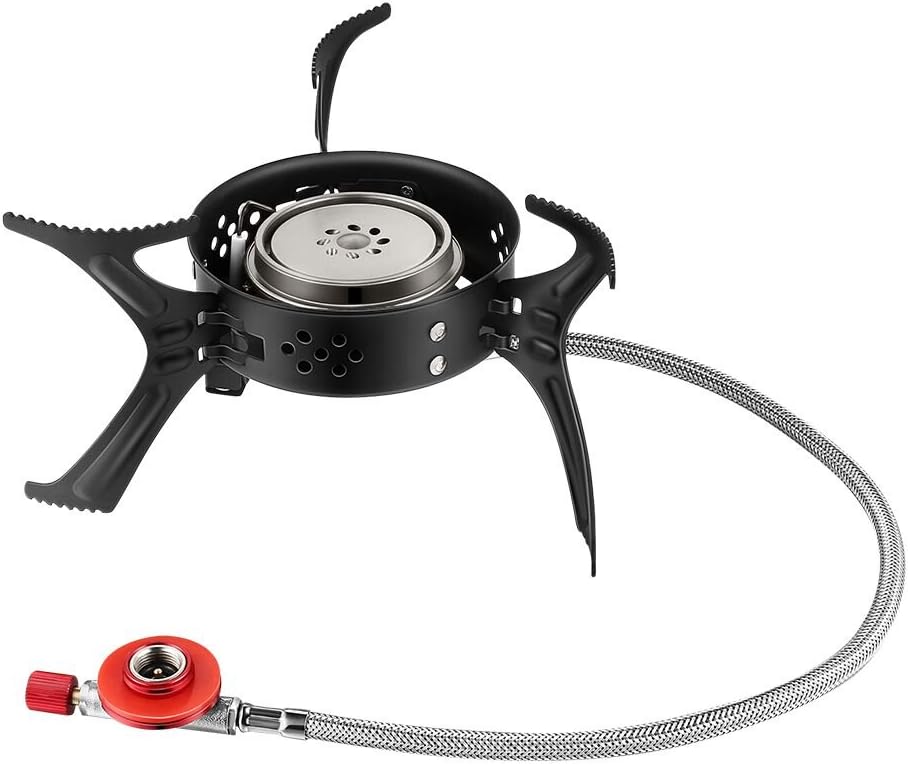 Terra Hiker Portable Camping Gas Stove with Convenient Piezo Ignition, 3500W Small Durable Backpacking Cooker with Carrying Case