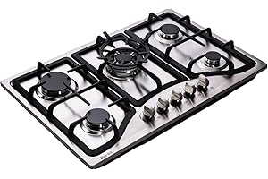 Deli-kit® 30 Inch Gas Cooktops Dual Fuel Sealed 5 Burners Stainless Steel Gas Cooktop Drop-In Gas Hob DK257-A10 Gas Cooker