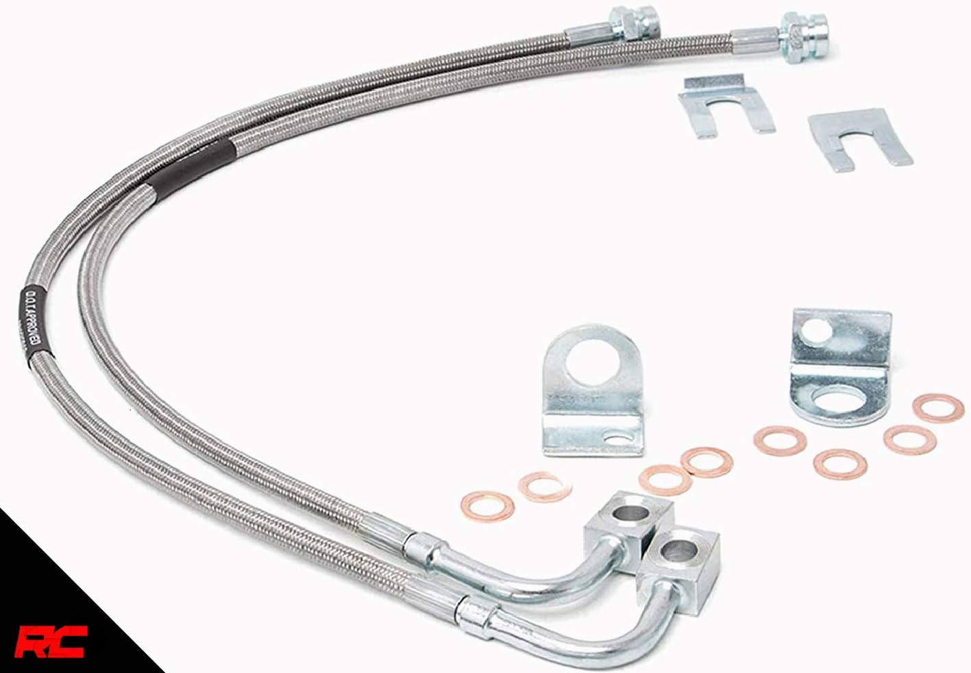 Rough Country 89702 Extended Stainless Brake Lines Front (fits) 8706