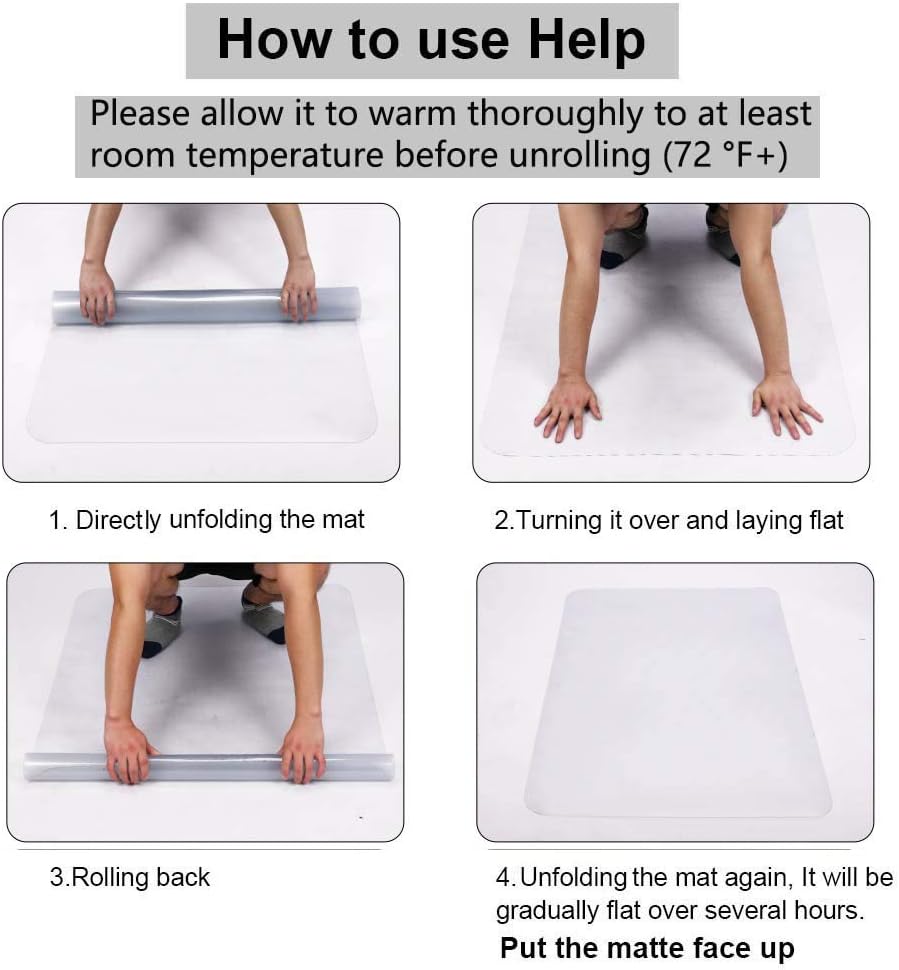 AiBOB Office Chair mat for Hardwood Floor, 30 x 48 inches, Easy Glide for Chairs, Flat Without Curling, Floor Mats for Computer Desk : Office Products