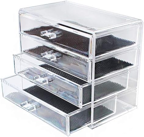 Caja de Almacenamiento de cosméticos Cuatro Capas Transparentes Gaveta