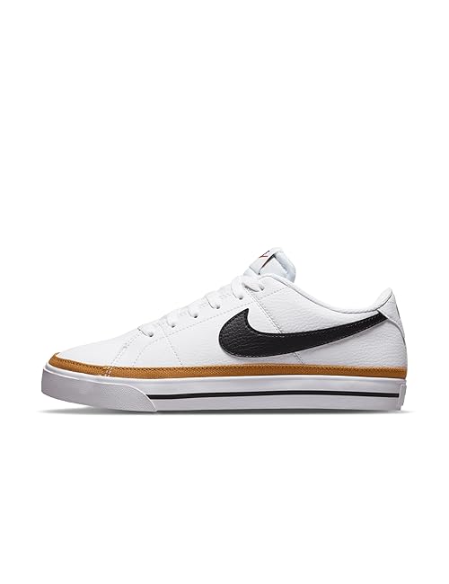 Nike Women's Court Legacy Sneaker, White/Black/Desert Ochre/Team Orange, 9.5