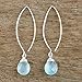 NOVICA Artisan Handmade Chalcedony Dangle Earrings .925 Sterling Silver White Thailand 'Sublime'