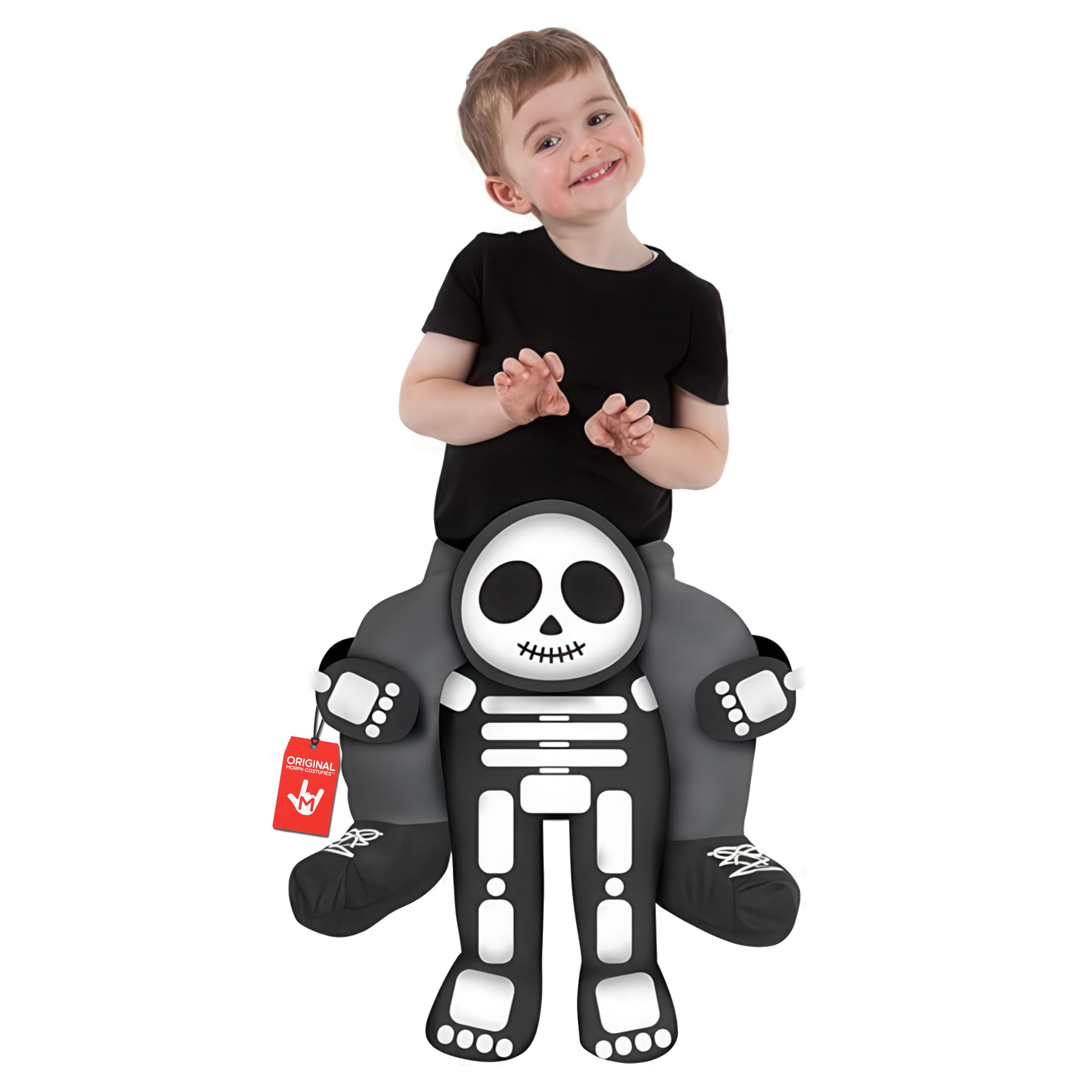 Morph Toddler Skeleton Costume - Kids Halloween Skeleton Piggyback Costume, One Size