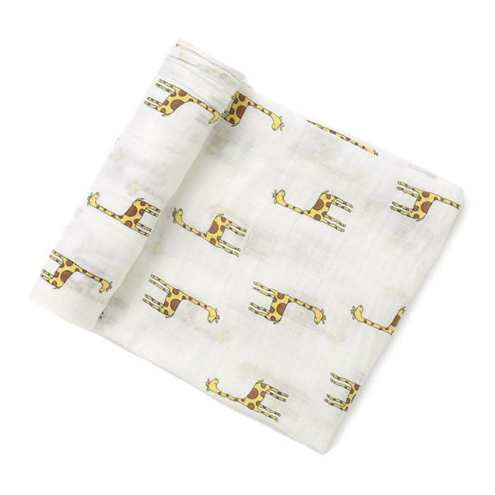 YeahiBaby Newborn Baby Infant Muslin Gauze Cotton Swaddle Blanket Wrapping (Giraffe)