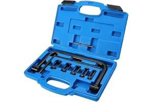 Renekton Solid Valve Spring Compressor, Auto Compression Clamp Tool Service Kit for Motorcycle, ATV, Car, Small Engine Vehicle Equipment, 10 Piece