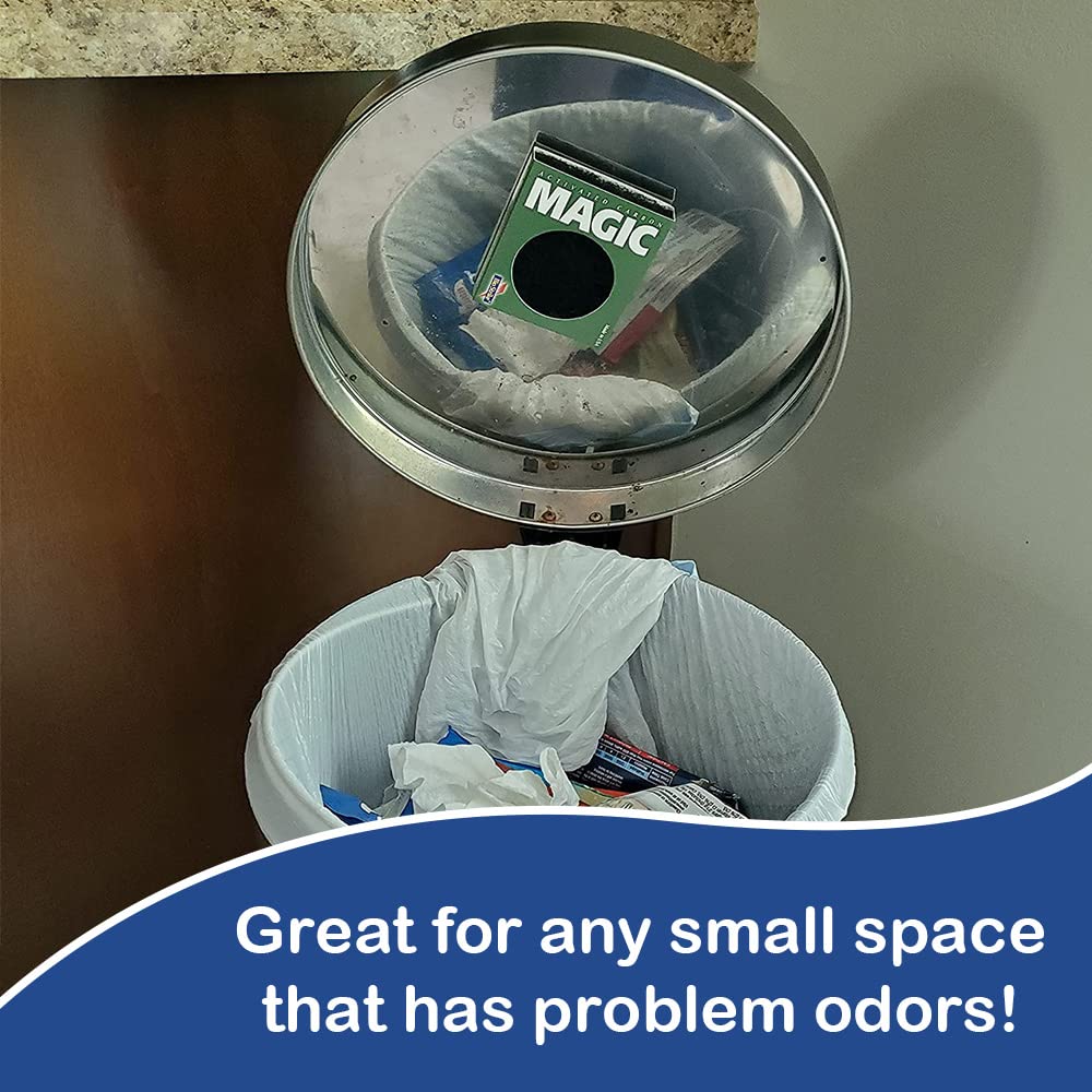 Trash Magic Activated Charcoal Trash Can Odor Eliminator - Peel & Stick Garbage Can Deodorizer - Air Freshener for Fridge, Compost, Drawers & Diaper Pails - Lasts 4 Months - Made in USA (1 Pack)