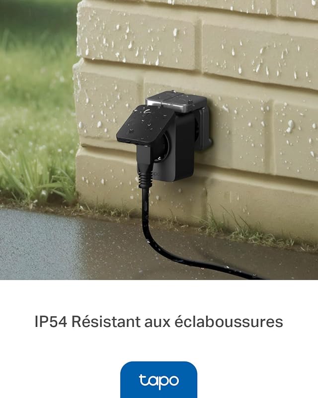 Prise Connectée Extérieure Alexa WiFi, Matter HomeKit 16A IP54 P410M