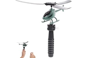 Abaodam Pull String Helicopter Toy for Kids Educational Flying Copter Toy Assembly 6.10In Lightweight Durable Fun for Childre