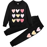zarmfly Little Girls Outfits 2 Piece Toddler Long Sleeve Sweatshirt Leggings Pants Fall Winter Clothing Set 2-10 Years