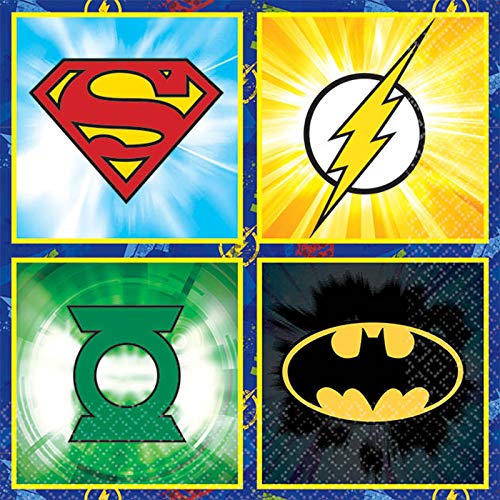 DC Comics Justice League Birthday Party Beverage Napkins - 16 per pkg ~NEW DESIGN~