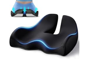 Benazcap X Large Memory Seat Cushion for Office Chair Ergonomic Cushions Butt Pillow for Pressure Relief Sciatica & Pain Relief Memory Foam for Long Sitting for Gaming Chair and Car Seat