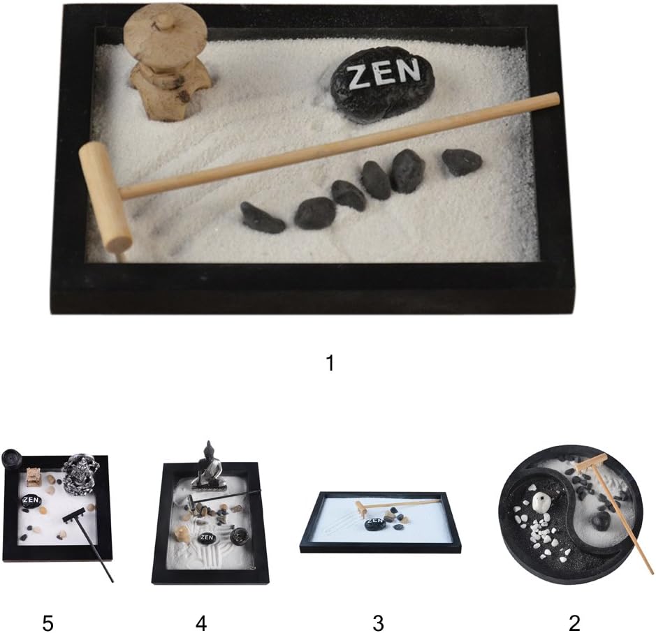 Flameer 2x Miniatur Zen Garten Sand Meditation Werkzeuge Deko Zubehor Set Fur Wohnzimmer Buro Schreibtisch Weihnachtlicher Baumschmuck Kuche Haushalt Wohnen Tvojupravnik Rs