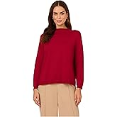 Adrianna Papell Womens Mock Neck Step Hem Sweater