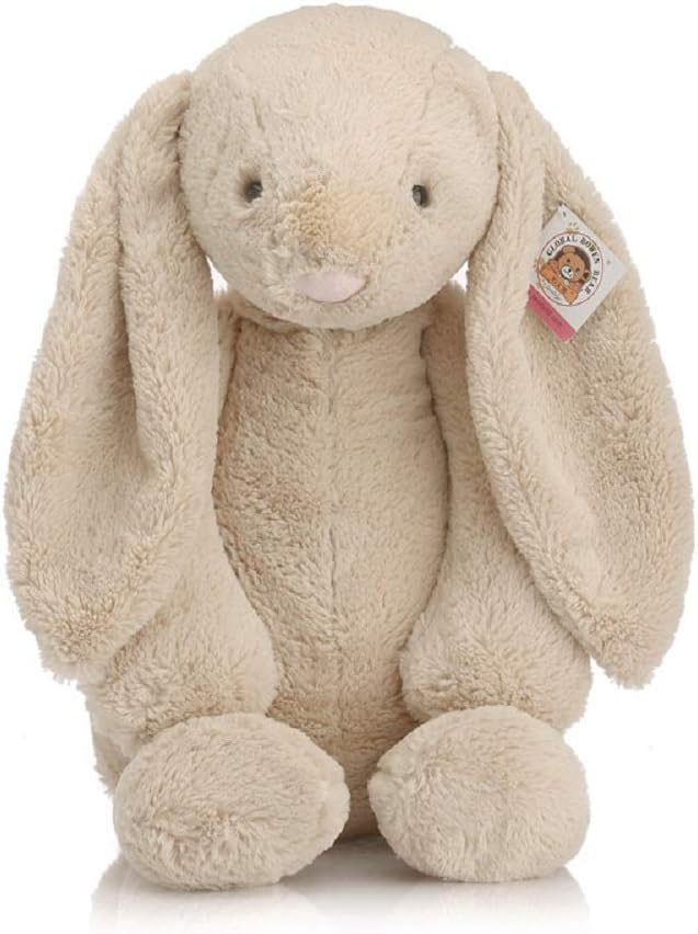 Happy Island Big Giant Cute Plush Rabbit Bunny, Huge Plush Animals for Girl Children Girlfriend Valentine's Day (Light Brown, 32inch)