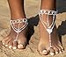 Bellady 2pcs Sparkling Rhinestone Foot Jewelry Silver Heart Symbol Ankle Bracelet Bridal Anklet, Heart Design