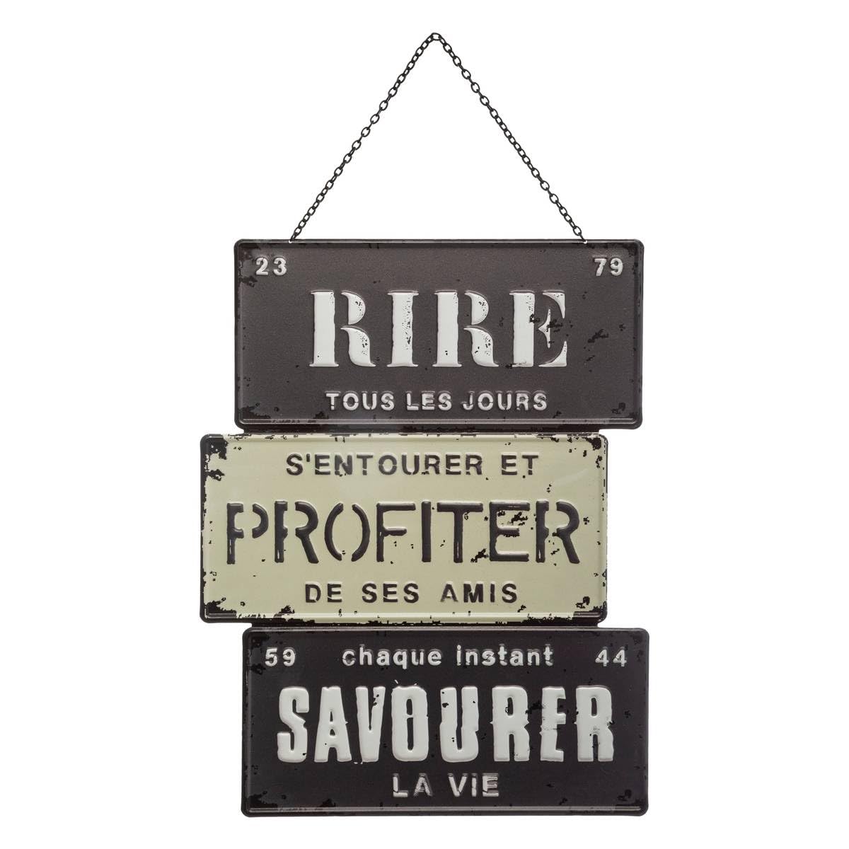 Atmosphera Retro and Vintage Metal Hanging Ornament 26 x 34 cm