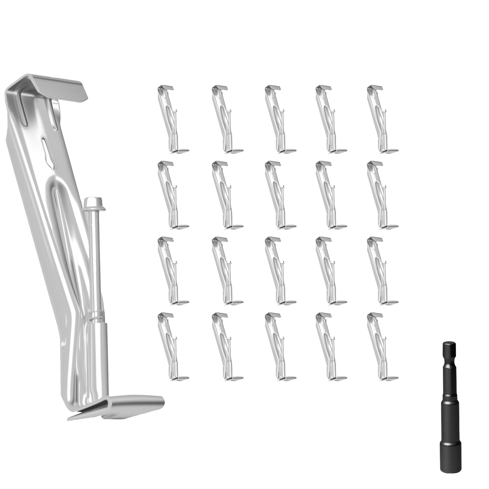 Photo 1 of 20 Pcs 5 Inch Heavy-Duty Gutter Hangers, Rain Gutter Hangers with a Pre Inserted Rust Resistant Screw, Stainless Steel Supports - Rustproof, Easy Installation for 5” K-Style & Half-Round Gutters