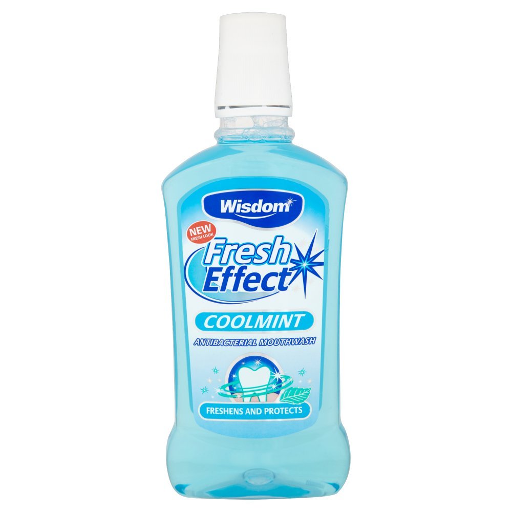 Wisdom Fresh Effect Coolmint Antibacterial Mouthwash, 500ml