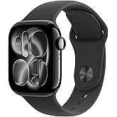 Apple Watch Series 11 [GPS 42mm] Smartwatch with Jet Black Aluminum Case with Black Sport Band - S/M. Sleep Score, Fitness Tracker, Health Monitoring, Always-On Display, Water Resistant