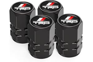 DR.LEXMOSS 4PCS Alloy Tire Valve Caps, Valve Stem Caps Compatible with Toyota TRD Sequoia Tundra Tacoma 4Runner Trucks, Leak-Proof Dust Caps for Car Tyres, Black