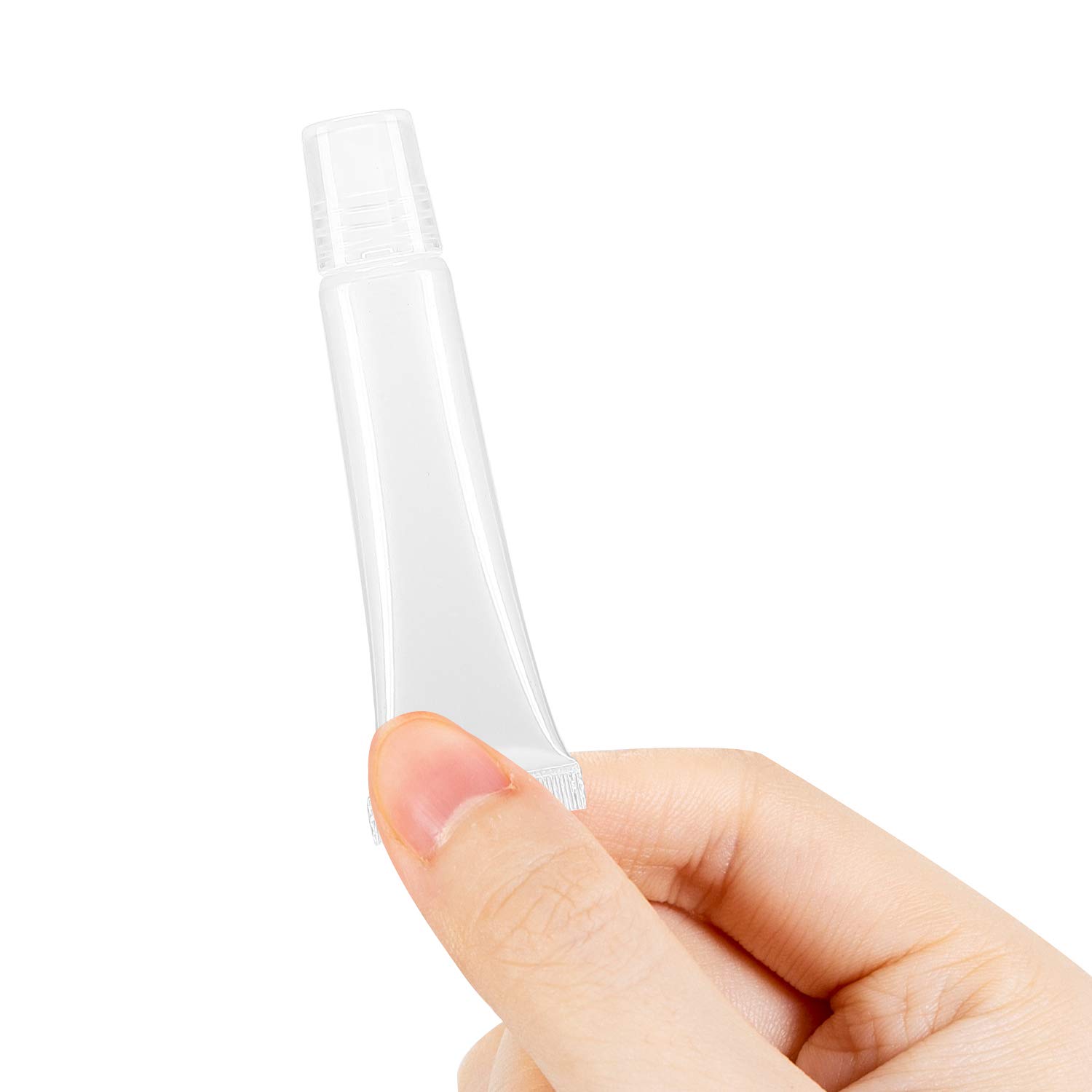 100 Pcs 10 ml Lip Gloss Balm Tubes Refillable Empty Tubes Clear Cosmetic Containers Soft Tube. (10ML) : Beauty