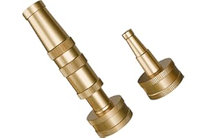 FONTOI Garden Hose Nozzle with Adjustable Twist, High Pressure Hose Nozzle with Solid Brass, Jet Sweeper Nozzle Water Hose Sprayer Nozzle for Garden
