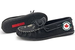 Laurentian Chief Moccasins for Women – Handcrafted Leather Womens Moccasin Slippers with Inca Embroidery, Soft Insole & Natur