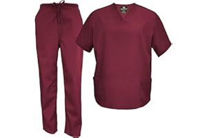 NATURAL UNIFORMS M&M Scrubs Men's Scrub Set Medical Scrub Tops and Pants