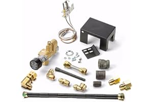 Dreffco Gas Safety Pilot Kit - Vented Gas Log Fireplace Safety Pilot Kit for Liquid Propane - 90000 BTU Output, Includes Non-Whistle Flex Line (Burner Not Included)