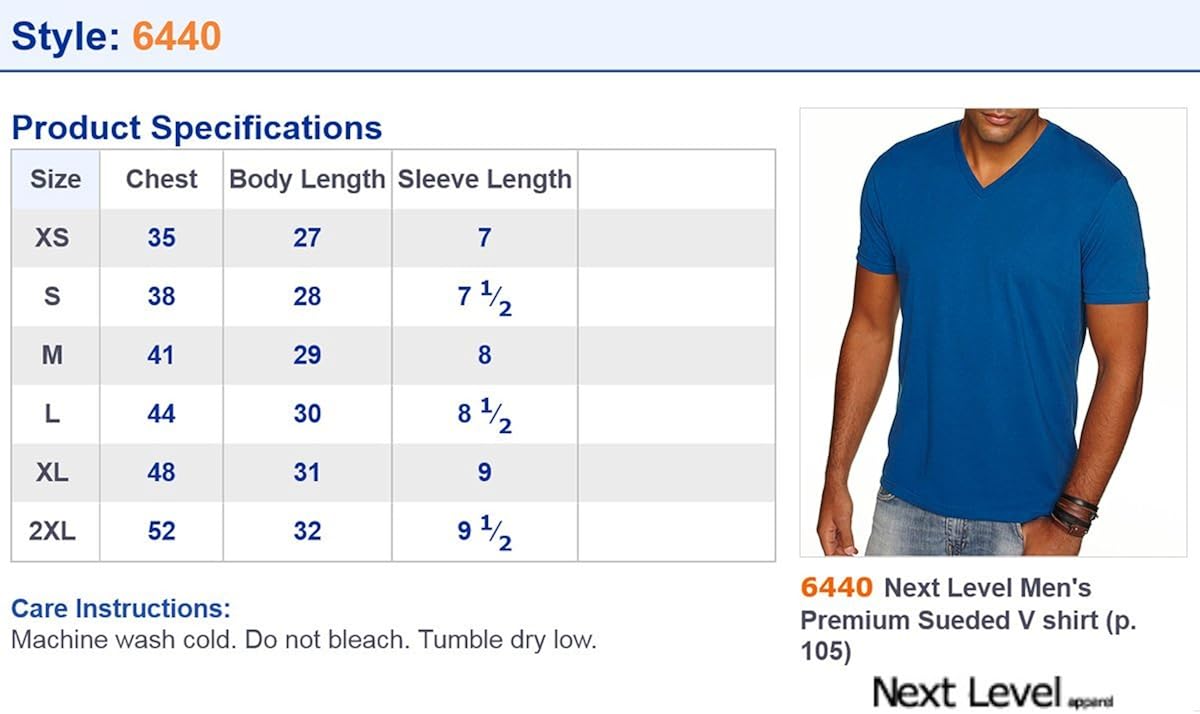 Next Level Men's Sueded Baby Rib Soft V-Neck T-Shirt | 