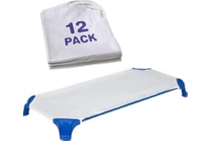 Sprogs Standard Size Daycare Sheets, Soft Fitted Cot Sheets for Preschool and Daycare, Pack of 12, White