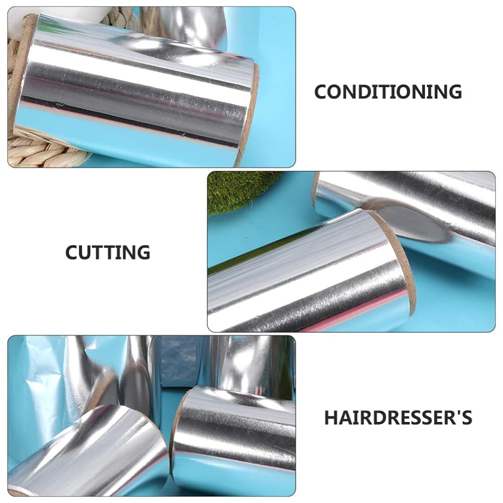 2 Rolls Aluminum Foil for Hair Perm Hair Styling Coloring Silver Roll