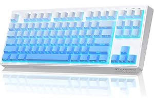 FREEWOLF M87V2 87 Keys Membrane Gaming Wireless Keyboard,80% TKL Layout Side Printed Keys Retro Cute Creamy,RGB Backlit 4000m