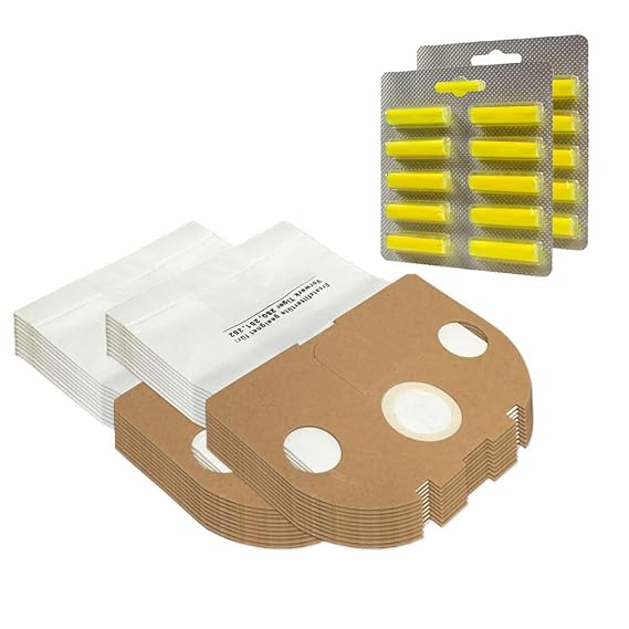 Set 20 Staubsaugerbeutel (inkl. 2 Abluftfilter + 2 Motorschutzfilter) + 20 Duftstäbchen für Vorwerk Tiger VT 250, 251, 252, V