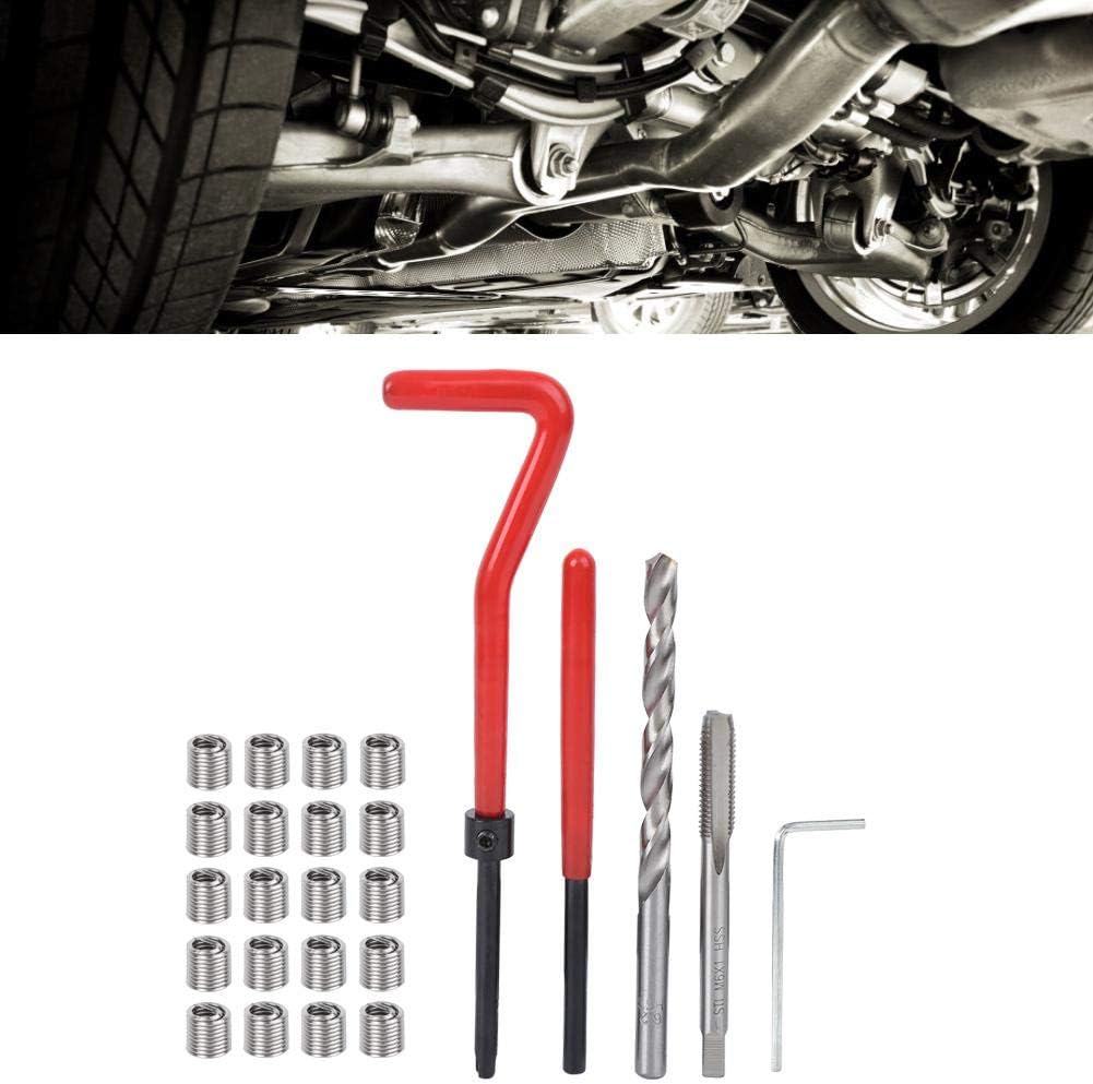 25Pcs Thread Repair Insert Kit M6 Damaged Threads Hand Tool with Thread Tap and Drill Bit for Auto Repairing: Home Improvement