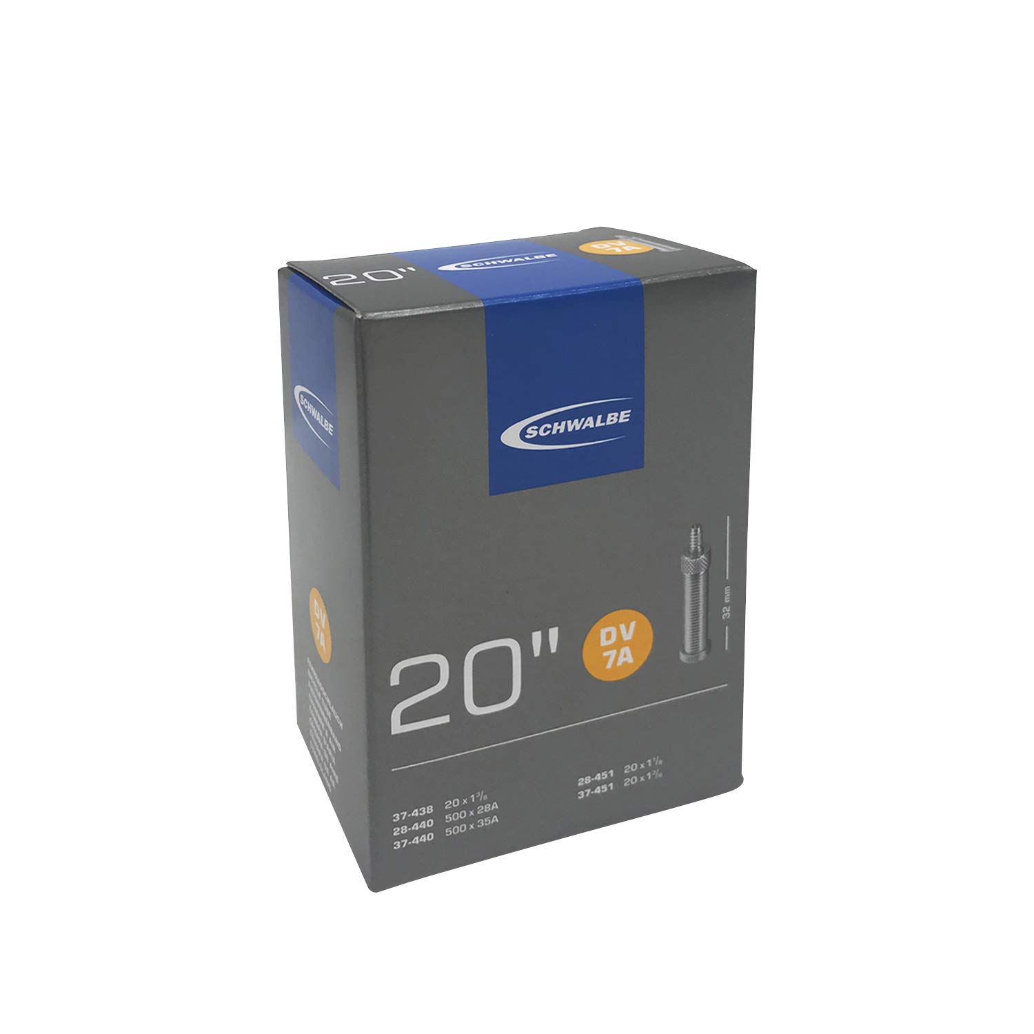 Schwalbe Unisex's DV7A Tubes, Black, 28/37-438/451, 10416311V