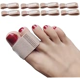 DYKOOK Lengthened Broken Toe Wraps for Your Big Toes, 8 Pcs/Pack Fabric Toe Splint Toe Cushioned Bandages Finger Protectors Straightener Hammer Toe Separators