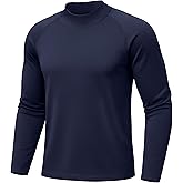 Gofeat Men's Thermal Shirt Long Sleeve Mock Neck Fleece Lined Undershirt Athletic Warm Base Layer for Cold Weather Sports