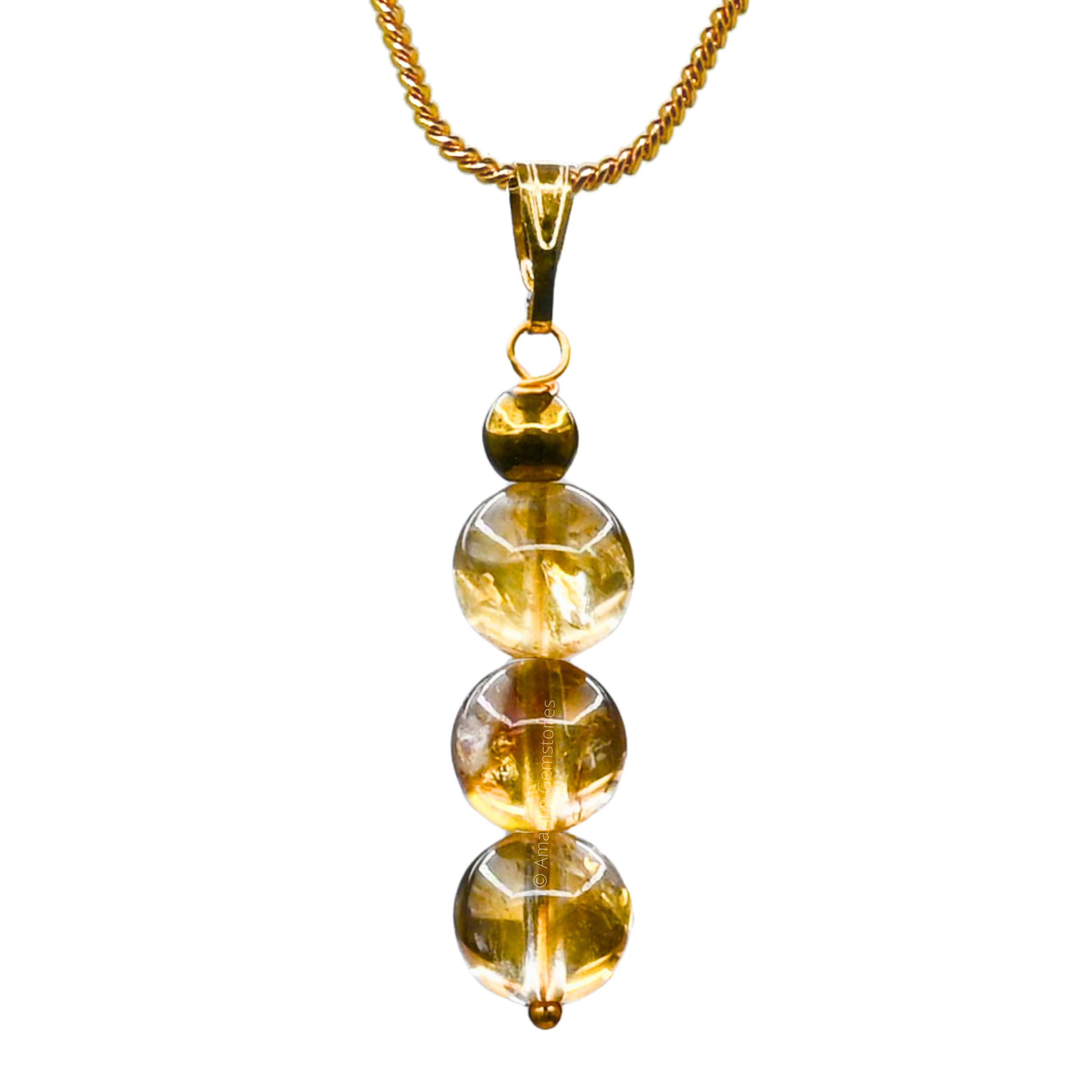 Photo 1 of Citrine Necklace for Women, Handmade Healing Crystal Necklace with Citrine Bead - Yellow Necklace Pendant Jewelry for Women - Dainty Birthday Gifts for Women
