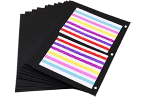ThxMadam Scrapbooking Black Paper 26x17.5CM,20 Sheets Extra Refill Pages Photo Book Blank Paper for Scrapbook Photo Album Guest Book Memory Notebook 10.82" x 8.07" (27.5 x 20.5CM) for Album Large