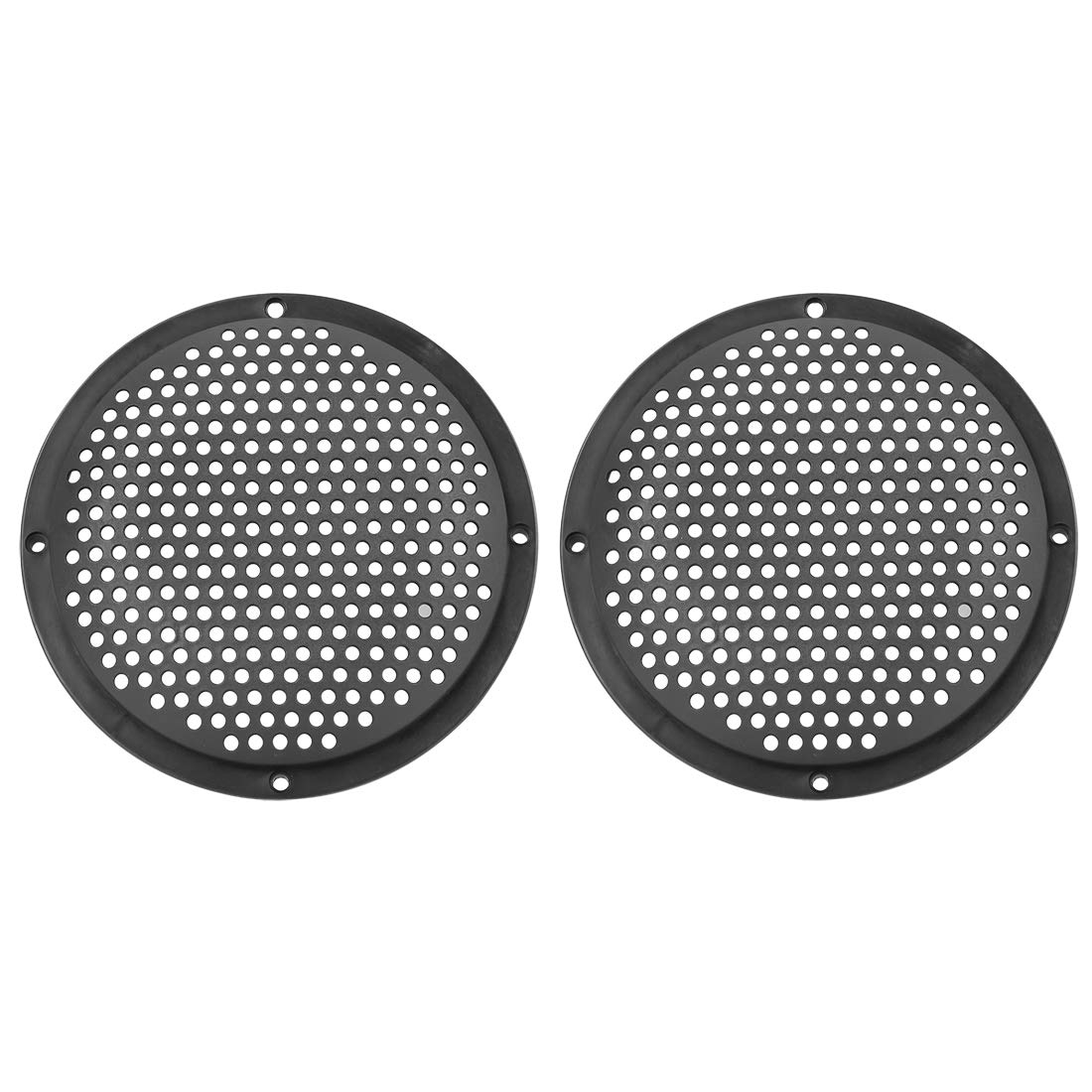 X AUTOHAUX 2pcs 5'' Car Plastic Audio Speaker Cover Mesh Grill Horn Guard Black