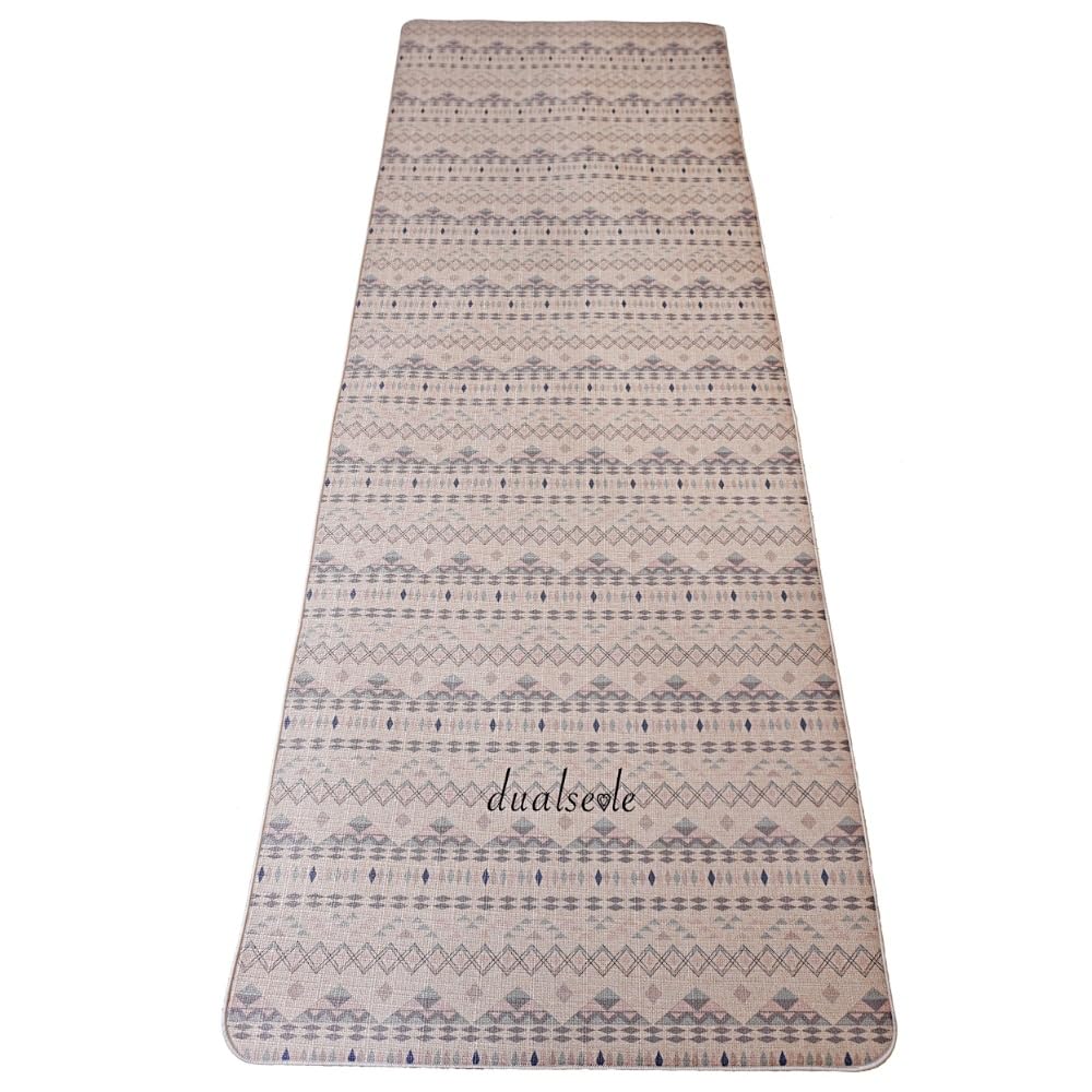 dualseele Eco Yoga Mat, Non-Slip Jute & Natural Rubber, Cozy Leaves, Exercise Mat for Yoga, Pilates, Fitness, Gymnastics, Indoor & Outdoor Use, 183 x 68 x 0.5 cm, 3 kg