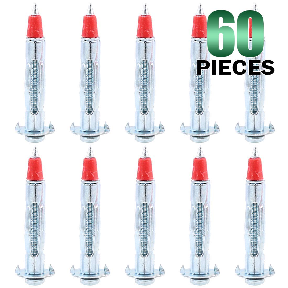 Keadic 60Pcs 1/8” 35mm Long Molly Bolt Drive Heavy Duty Zinc Plated