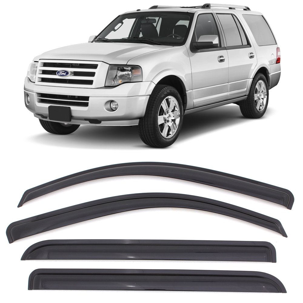 Window Visor Fits 1997-2017 Ford Expedition 1998-2017 Lincoln Navigator |  Acrylic Smoke Tinted 4PCS Sun Rain Shade Guard Wind Vent Air Deflector by  IKON ...