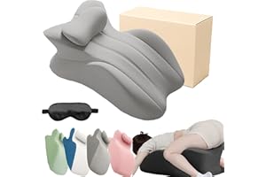 ALMOSDO Vireon Sweet Spot Pillow, 27 Angle Perfect Positioning Pillow, Ergonomic Butt Cushion for Couple, Wedge Memory Foam Prone Sleeping Pillows, Provides Waist and Neck Support (Storm Grey V2)