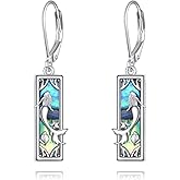 VONALA Mermaid Earrings 925 Sterling Silver Abalone Shell Ocean Jewelry Gifts for Women Mother Friends