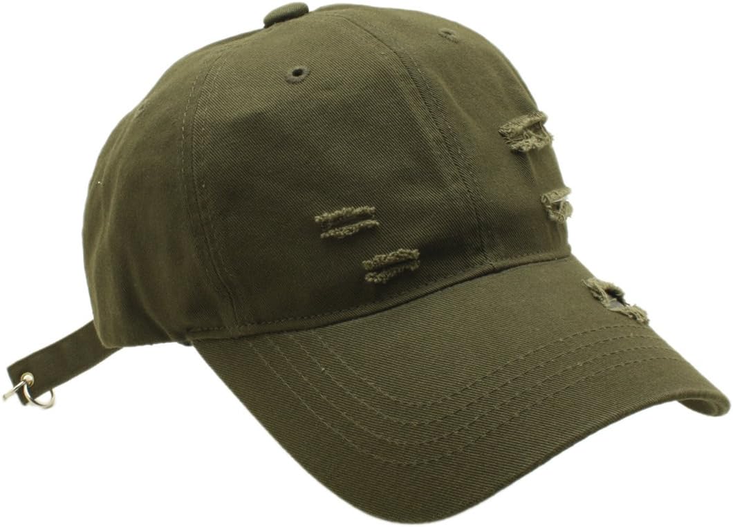 ATOBAO Distressed Ripped Baseball Cap Long Strap Vintage Street Style Hat