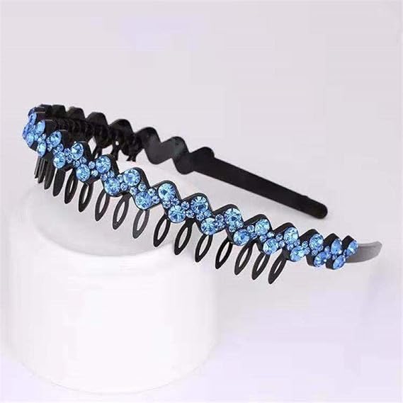 Kllomm Rhinestone Hairband for Women Girls Crystal Headband With Teeth