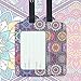 Lizimandu PU Leather Luggage Tags Suitcase Labels Bag Travel Accessories - Set of 2(Hexagon_Bohemia)